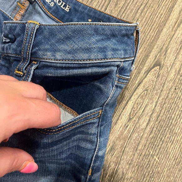 American Eagle Jeggings Jeans Pockets Super Stretch Denim Medium Wash Size 4 - Picture 4 of 11